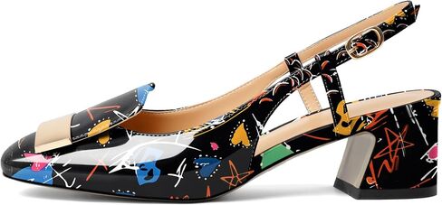 Joseywade النساء Slingback كتلة منخفضة صندل بكعب مكتنز مضخات مغلقة ساحة تو فستان أحذية 2 بوصة الصنادل بكعب مع حزام قابل للتعديل in Kuwait