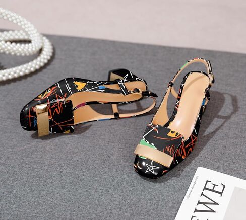 Joseywade النساء Slingback كتلة منخفضة صندل بكعب مكتنز مضخات مغلقة ساحة تو فستان أحذية 2 بوصة الصنادل بكعب مع حزام قابل للتعديل in Kuwait