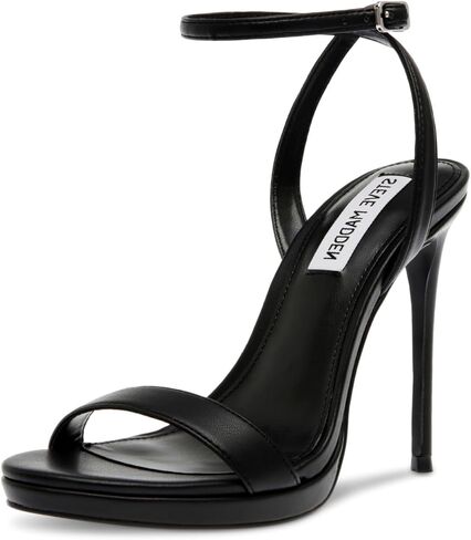 Steve Madden Women's Wafer Heeled Sandal, Black, 6 in Kuwait