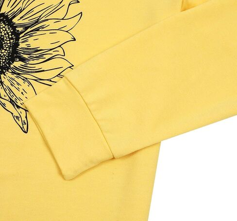 VILOVE Lightweight Sweatshirts Womens Long Sleeve T Shirt Cute Sunflower Print Crewneck Pullover Tee Tops in Saudi Arabia