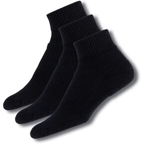 thorlos unisex adult Wmx Max Cushion Walking Ankle Socks, Black (3 Pair Pack), Large US in Saudi Arabia