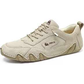 Dbeck Women's Fashion Casual Walking Shoes Retro Leather Lightweight Outdoor Sports Sneakers for Hiking Trailing