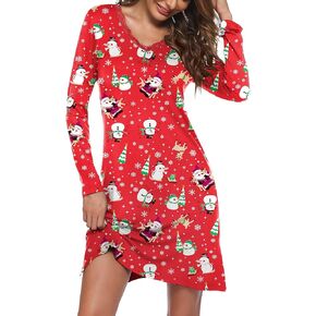 Ekouaer Long Sleeve Nightgowns for Women Sexy Lace Night Shirt V Neck Sleep Shirt Soft Sleepwear