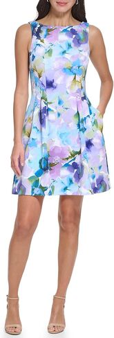 Jessica Howard Women's Petite Printed Scuba Fit & Flare Casual Dress in Saudi Arabia