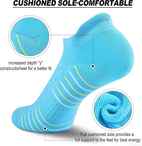 THATISHE 5 Pairs Womens Ankle Socks Athletic No Show Socks Running Hiking Cushioned in Saudi Arabia