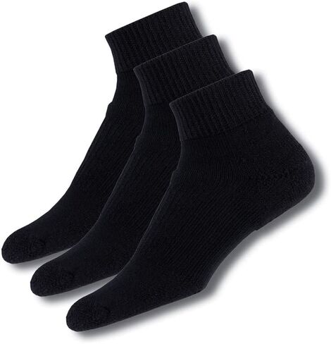 thorlos unisex adult Wmx Max Cushion Walking Ankle Socks, Black (3 Pair Pack), Large US in Saudi Arabia