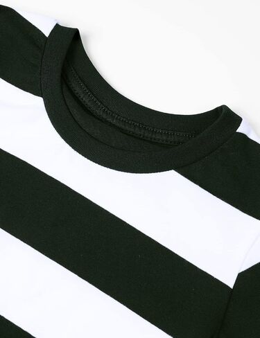 COSLAND Boys and Toddlers' Short Sleeve Striped T-Shirt, Cotton, Kids' Crew Neck Tee, 2T-Large in Kuwait