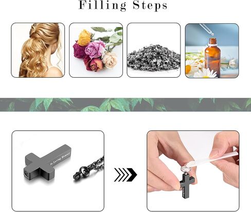 مجموعة قلادة الصليب جرة من 2، مجموعة قلادة حرق الجثث المصنوعة من الفولاذ المقاوم للصدأ، قطعتين من قلادة لمجوهرات حرق الرماد البشري للرجال والنساء في الذاكرة المحبة in Kuwait