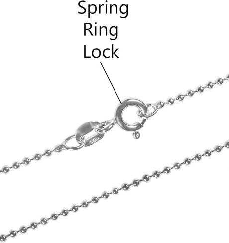 Savlano 925 Sterling Silver Italian Solid Bead Ball Dog Tag Chain Necklace Comes With Gift Box for Women & Men - Made in Italy in Kuwait