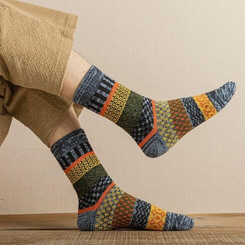 TAXCAIX 5 Pack Winter Socks For Women Knitted Socks Thick Warm Soft ouple Socks Free Size 6-11 in Kuwait