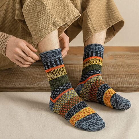 TAXCAIX 5 Pack Winter Socks For Women Knitted Socks Thick Warm Soft ouple Socks Free Size 6-11 in Kuwait