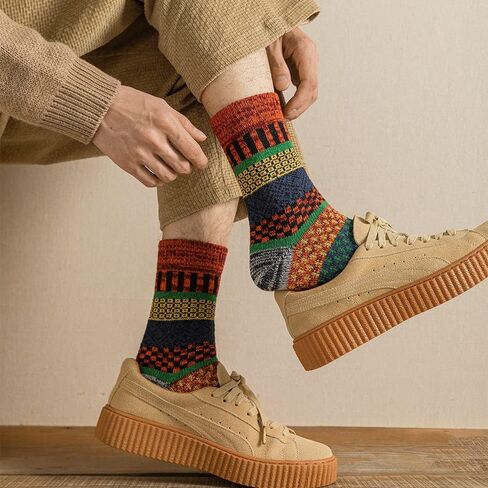 TAXCAIX 5 Pack Winter Socks For Women Knitted Socks Thick Warm Soft ouple Socks Free Size 6-11 in Kuwait