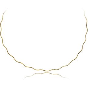 Bling For Your Buck 18k Gold Flashed Sterling Silver 1.5mm Italian Wavy Spring Omega Necklace, 16" - 20" in Saudi Arabia