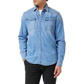 G-Star Raw Men's 3301 Western Denim Long Sleeve Slim Fit Shirt-Closeout in Saudi Arabia