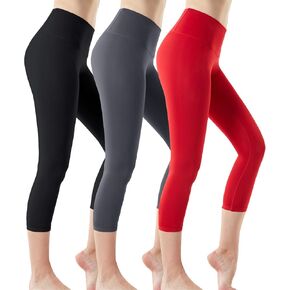 ATHLIO 2 or 3 Pack High Waist Yoga Pants with Pockets, Tummy Control Workout Leggings, Non See-Through Running Tights in Kuwait