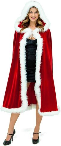 UDYR Adult Child Christmas Santa Claus Robe Hooded Cloak, Mrs Santa Claus Velvet Hooded Cape Christmas Robe in Saudi Arabia