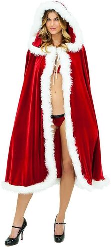 UDYR Adult Child Christmas Santa Claus Robe Hooded Cloak, Mrs Santa Claus Velvet Hooded Cape Christmas Robe in Saudi Arabia