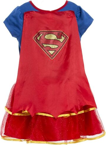 وارنر بروس دوري العدالة Supergirl باتجيرل فستان مُصمم حسب الطلب طماق الرأس وعصابة الرأس 4 قطعة مجموعة من حديثي الولادة إلى طفل كبير in Saudi Arabia