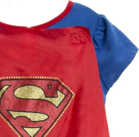 وارنر بروس دوري العدالة Supergirl باتجيرل فستان مُصمم حسب الطلب طماق الرأس وعصابة الرأس 4 قطعة مجموعة من حديثي الولادة إلى طفل كبير in Saudi Arabia