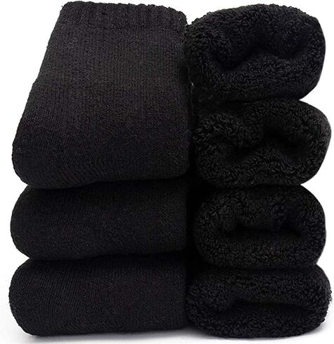 Womens Super Thick Wool Socks - Soft Warm Comfort Casual Crew Winter Socks (Pack of 3-5), Multicolor in Kuwait