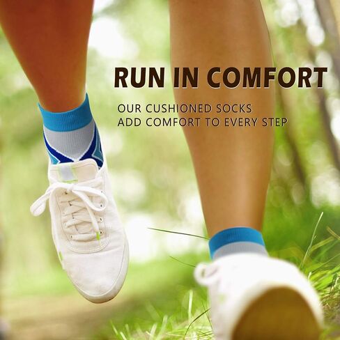 NEWZILL Ankle Compression Socks for Men & Women, Cushioned Low Cut Compression Running Socks with Ankle Support in Kuwait