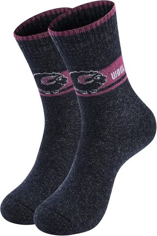 مجموعة NinetoFiveLife مكونة من 4 جوارب شتوية دافئة سميكة من الصوف للنساء، جوارب للمشي لمسافات طويلة، جوارب ترفيهية خارجية للنساء، جوارب تيري ناعمة ومريحة in Kuwait