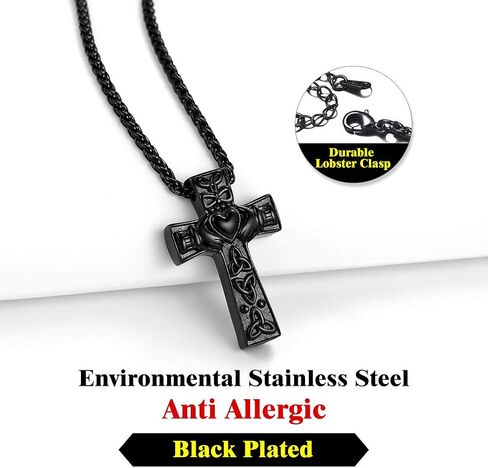 Richsteel Urn Necklaces for Ashes for Women Men Cremation Pendant Necklace for Ashes Dog/Cross Stainless Steel Memorial Jewelry in Kuwait