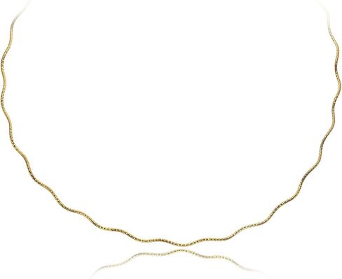قلادة Bling For Your Buck من الذهب عيار 18 قيراط والفضة الإسترلينية 1.5 مم الإيطالية المتموجة من أوميغا، 16 بوصة - 20 بوصة in Saudi Arabia