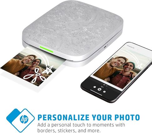 طابعة الصور الفورية HP Sprocket 3x4 - طباعة صور مقاس 3.5x4.25 بوصة لاسلكيًا على ورق Zink من أجهزة iOS وAndroid in Kuwait