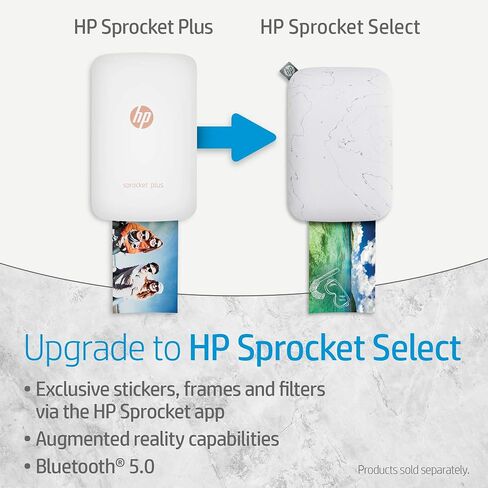 طابعة الصور الفورية HP Sprocket 3x4 - طباعة صور مقاس 3.5x4.25 بوصة لاسلكيًا على ورق Zink من أجهزة iOS وAndroid in Kuwait