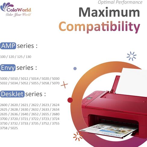 خرطوشة حبر كولور ورلد 65XL ريمان قابلة للاستبدال ل 65XL 65 XL متوافقة مع انفي 5055 5020 ديسك جيت 2622 3755 2655 3758 3720 3721 3730 3732 3752 2624 AMP 100 (1 أسود، 1 ثلاثية الألوان) in Kuwait