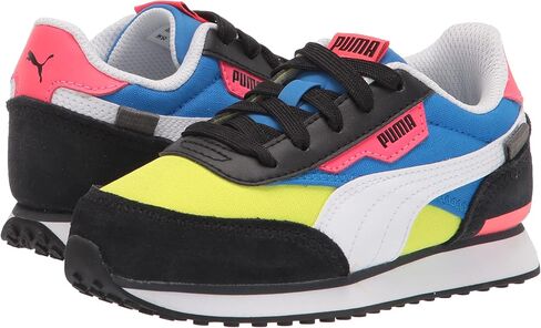 Puma Future Rider Play On Sneaker Black-Yellow Glow-Ultra Blue, 4 US Unisex Big Kid in Saudi Arabia