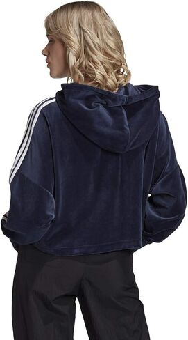 سترة بغطاء رأس قطيفة قصيرة للنساء من أديداس أوريجينالز in Kuwait