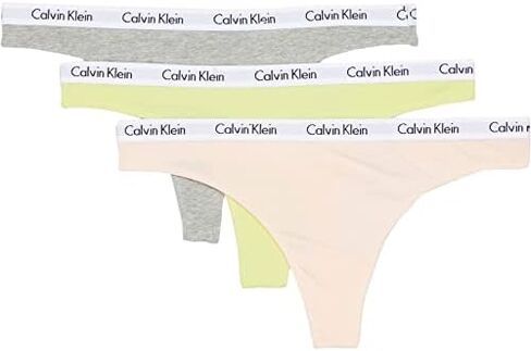 سراويل داخلية نسائية من القطن قابلة للتمدد بشعار Carousel من Calvin Klein، عبوات متعددة in Kuwait