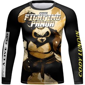 Red Plume Men's Compression Sports Shirt Cool Lightning Running Long Sleeve Tee