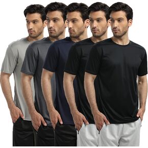 Men's T-Shirts,5 Packs Quick Dry Short Sleeve T-Shirt Lightweight Workout T Shirts for Gym,Athletic,Running in Saudi Arabia
