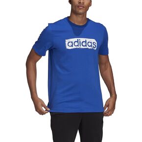 adidas Men's Essentials Embroidered Linear Logo Tee Blue/White (as1, Alpha, xx_l, Regular, Regular, Standard, Blue/White) in Saudi Arabia