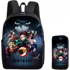 Togrosy Anime Backpack With Pencil Case Set Large Capacity Sports Cosplay Nezuko Backpacks Travel Bag Gifts 16 Inch in Saudi Arabia