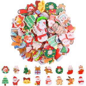 65PCS Christmas Acrylic Brooch Pins, Lorvain Cute Aesthetic Badges Pin Kawaii Xmas Backpack Pins Bear Santa Christmas Tree Elk Cartoon Brooch Pin for Women Girls Backpacks Bags Jackets Hoodies Hats in Kuwait