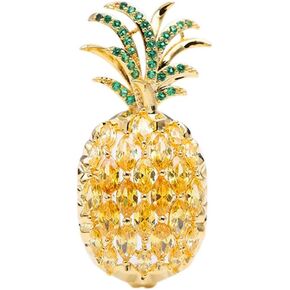 Small Pineapple Brooch Pins is Cute Fruit Brooch Inlay Zircon for Hats Clothings Bags in Saudi Arabia