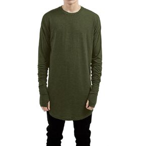 LILBETTER Mens Thumb Hole Cuffs Long Sleeve T-Shirt Basic Tee in Saudi Arabia