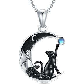Flpruy Gothic Jewelry Bat/Cat/Wolf/Dragon/Owl/Fox/Spider/Sun Pendant Sterling Silver Crescent Moon Necklace for Women Girls Black Jewelry Gifts in Saudi Arabia