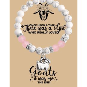 MAOFAED Goat Gift Goat Lover Gift Once Upon A Time There Was A Girl Who Really Loved Goat Bracelet for Girls
