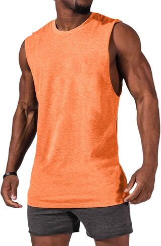 Aoysky Mens Crewneck Tank Tops Athletic Beach Sleeveless Shirts in Kuwait