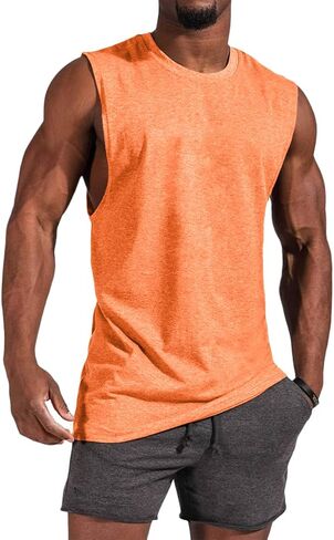 Aoysky Mens Crewneck Tank Tops Athletic Beach Sleeveless Shirts in Kuwait