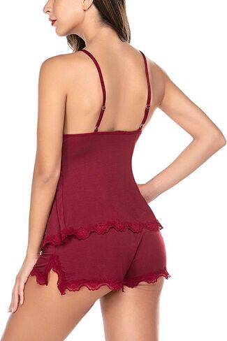 wearella Womens Lingerie Set Pjs and Panty Set Camisole Set Modal Sweetness Sleepwear in Kuwait