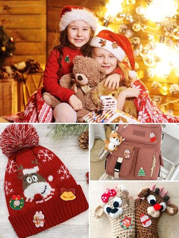 65PCS Christmas Acrylic Brooch Pins, Lorvain Cute Aesthetic Badges Pin Kawaii Xmas Backpack Pins Bear Santa Christmas Tree Elk Cartoon Brooch Pin for Women Girls Backpacks Bags Jackets Hoodies Hats in Kuwait