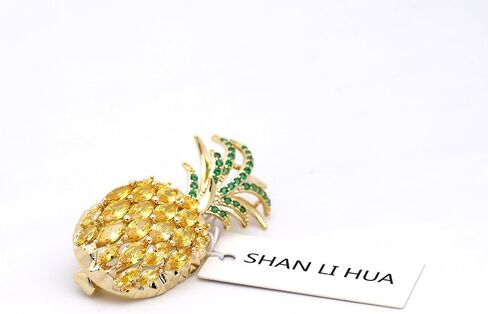 Small Pineapple Brooch Pins is Cute Fruit Brooch Inlay Zircon for Hats Clothings Bags in Saudi Arabia