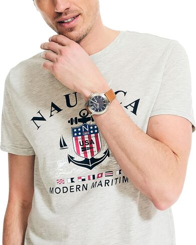تي شيرت Nautica الرجالي المصمم بشكل مستدام برسوم بحرية حديثة in Saudi Arabia