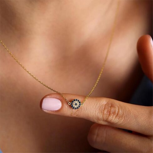 Collner 14K Gold Heart Pendant Necklace for Women Dainty Star Necklace Tiny Evil Eye Choker Necklace Boho Crescent Moon Necklace Minimalist Jewelry in Saudi Arabia